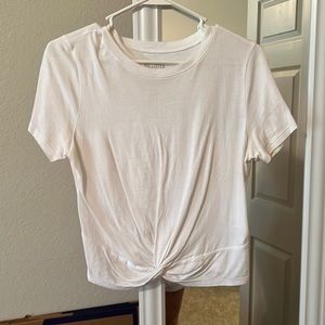 Hollister White Baby Tee, twist detail in front